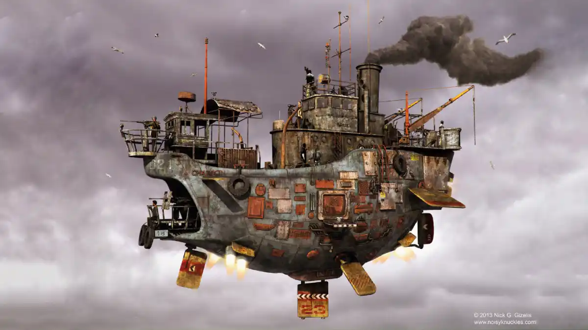 scifi airship, Nick Gizelis