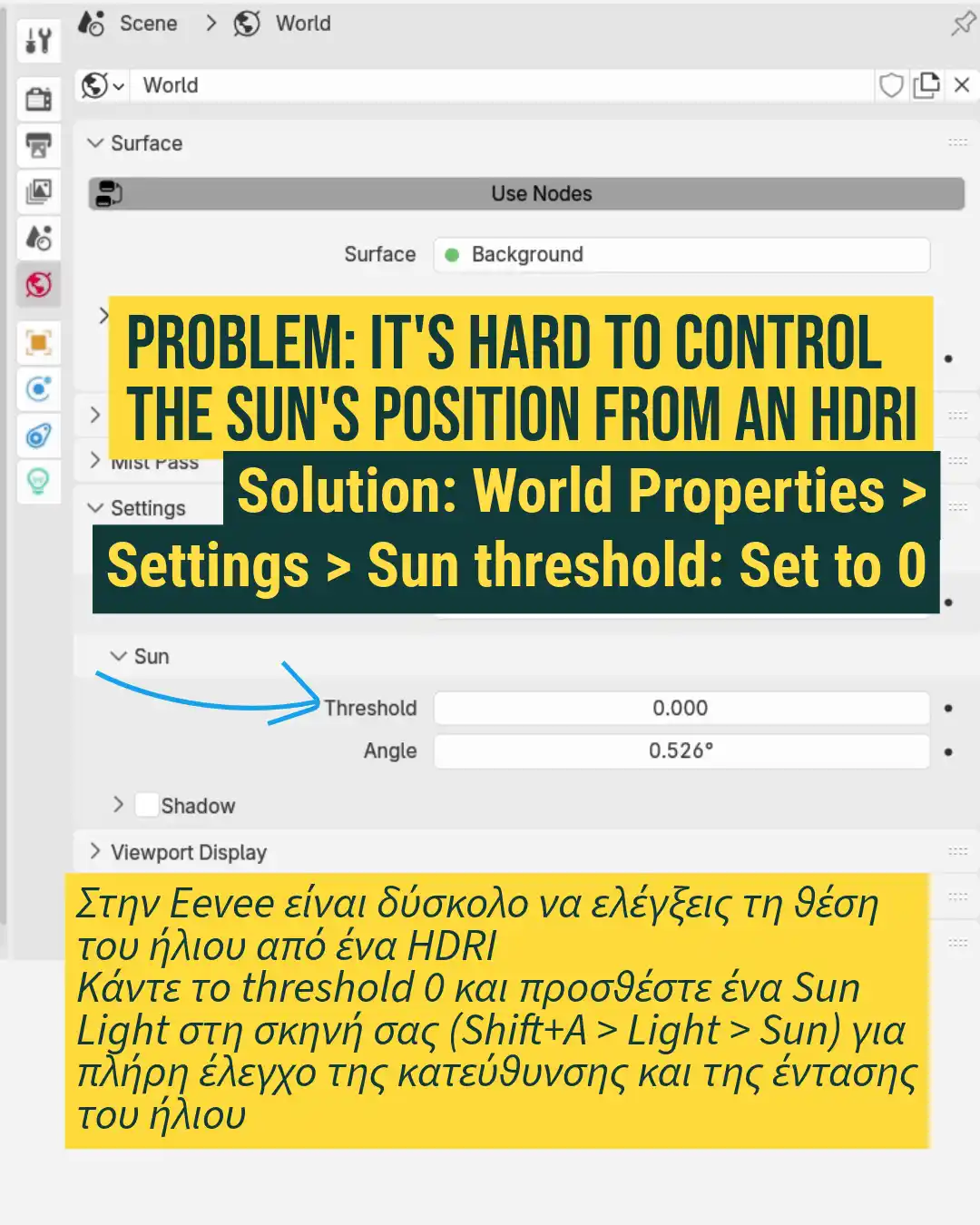 Blender sun light