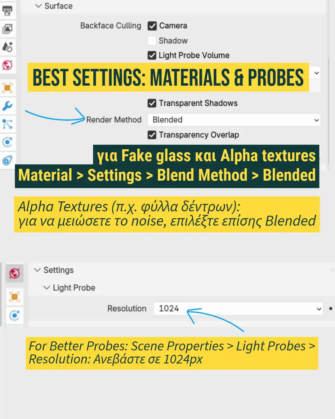 probes resolution and settings in eevee